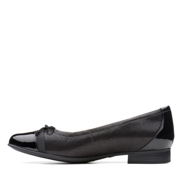 Clarks Womens Un Blush Cap Flat Shoes Black | CA-9368271